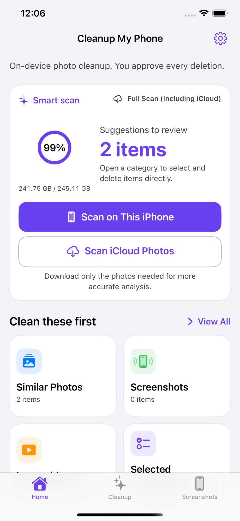Cleanup My Phone official product screenshot 1